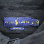 Ralph Lauren ニットオックスフォード 長袖シャツ  L ブラック ポニー刺繍 KNIT OXFORD ボタンダウン