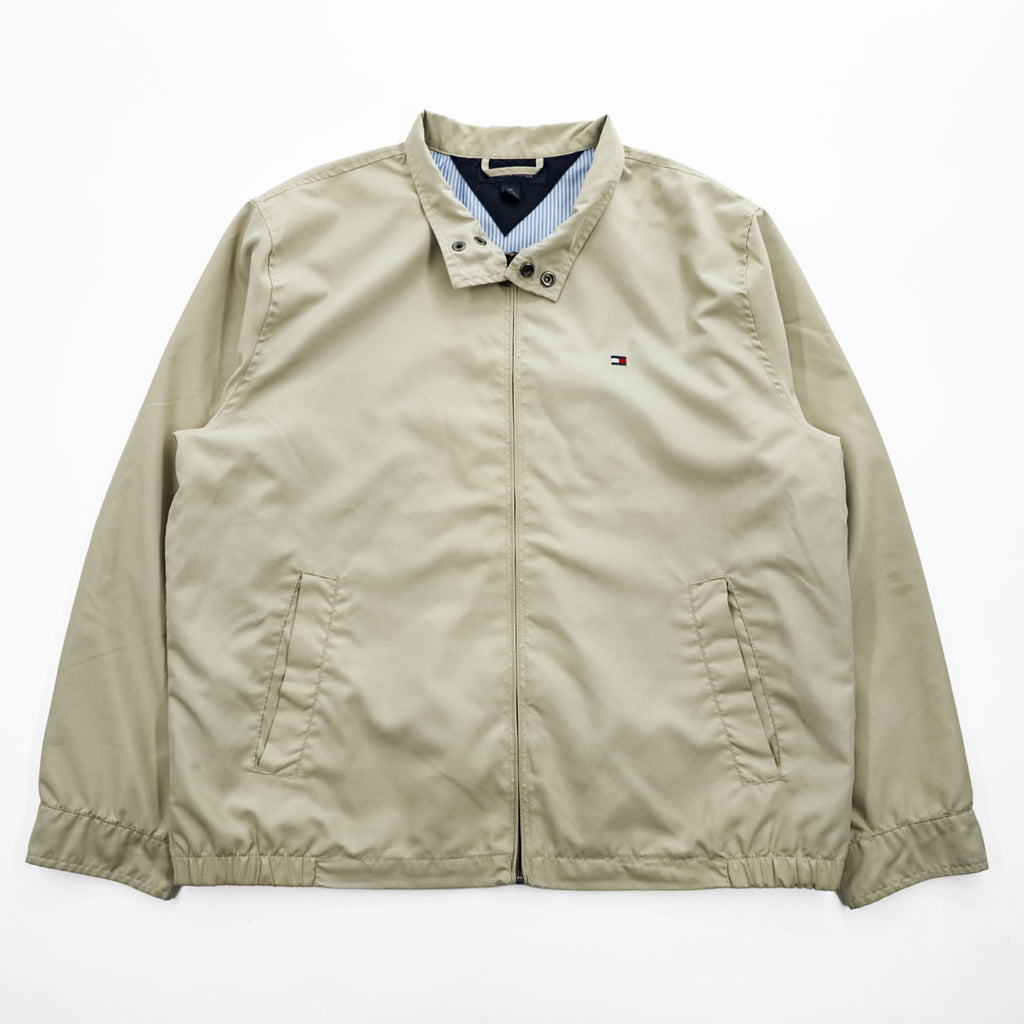 TOMMY HILFIGER スウィングトップ ハリントンジャケット L ベージュ 裏地ストライプ
