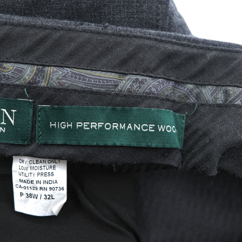 LAUREN RALPH LAUREN High Performance Wool Dress Pants Charcoal Gray 38W/32L Made in India