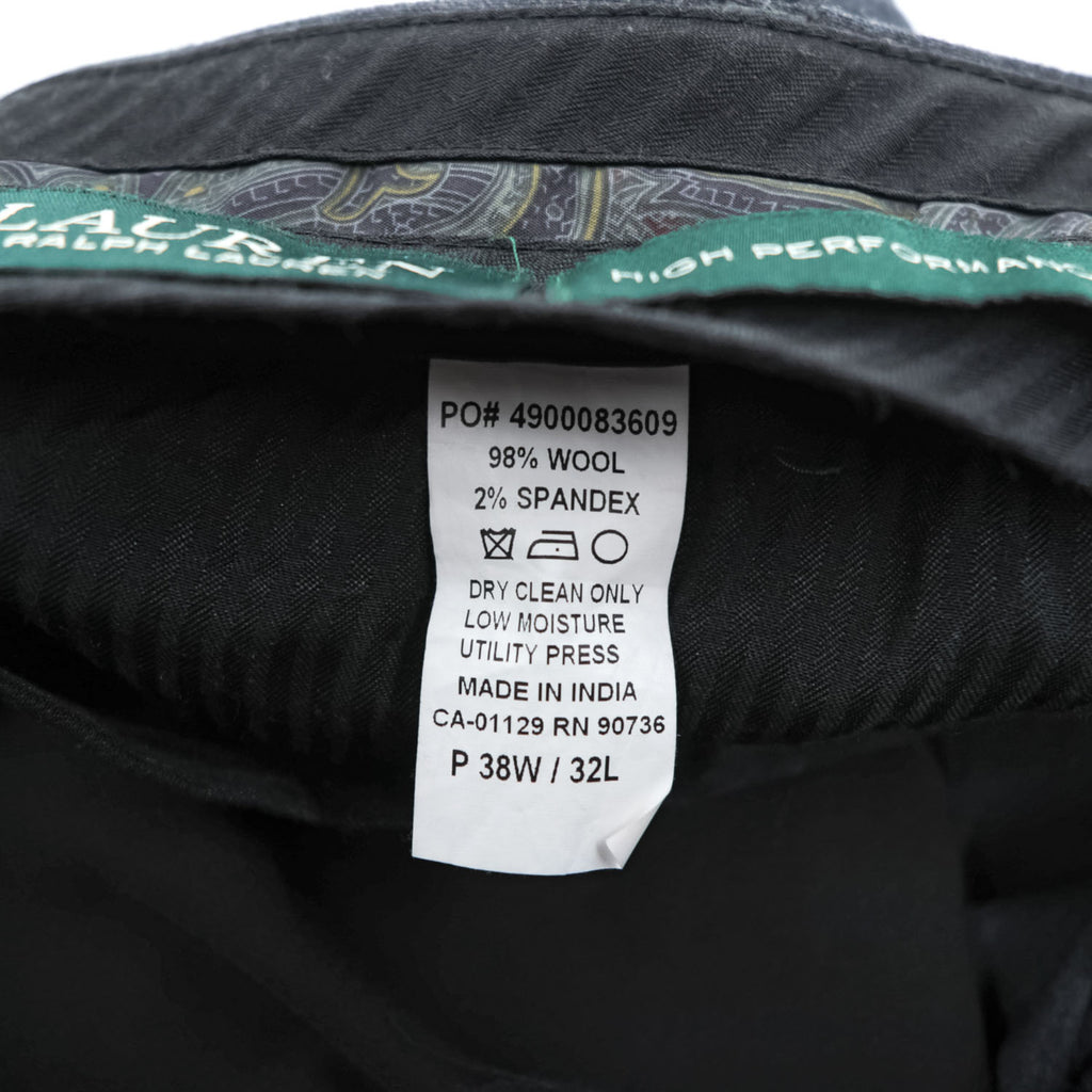 LAUREN RALPH LAUREN High Performance Wool Dress Pants Charcoal Gray 38W/32L Made in India