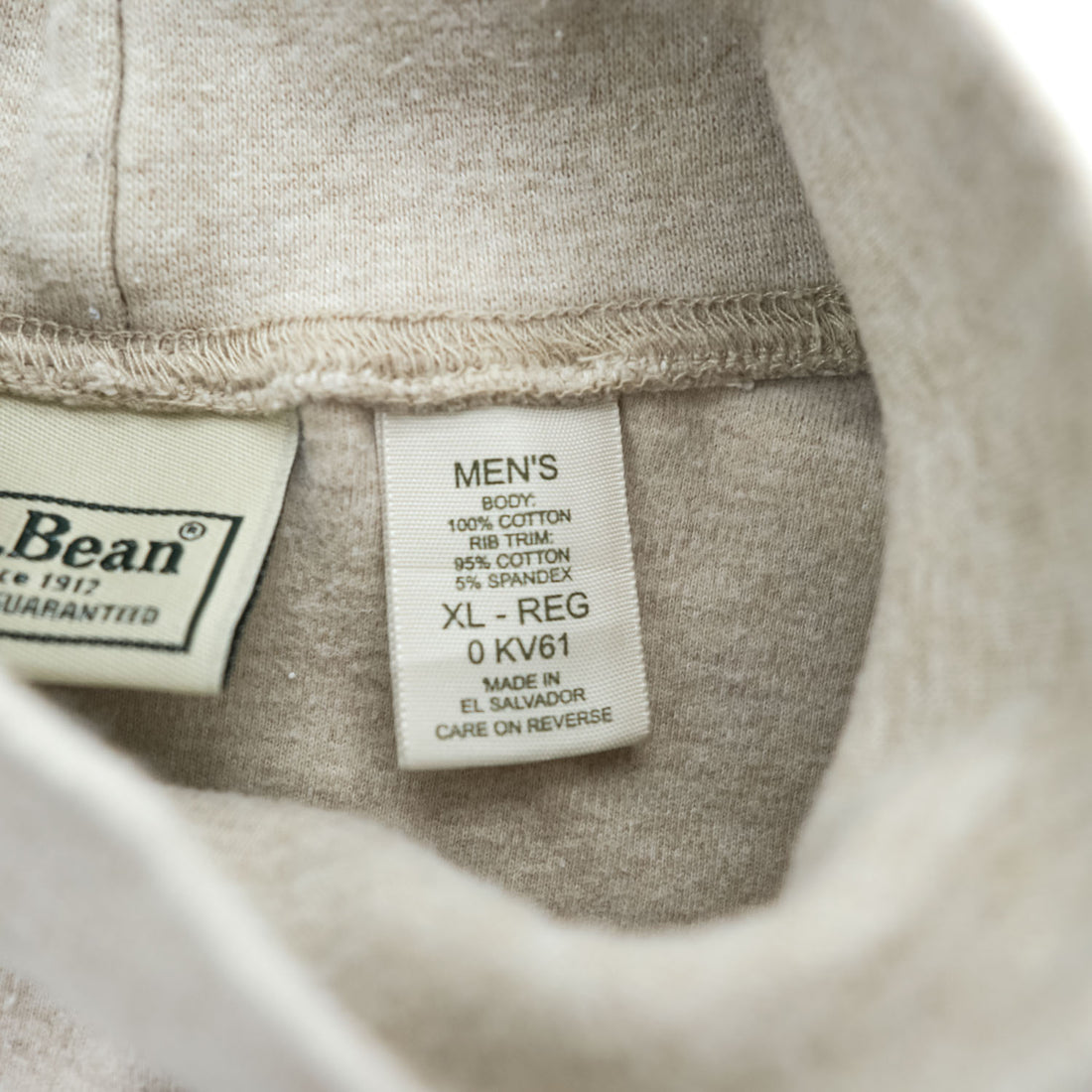 L.L.Bean Men's Mock Neck Long Sleeve T-Shirt XL Regular Made in El Salvador