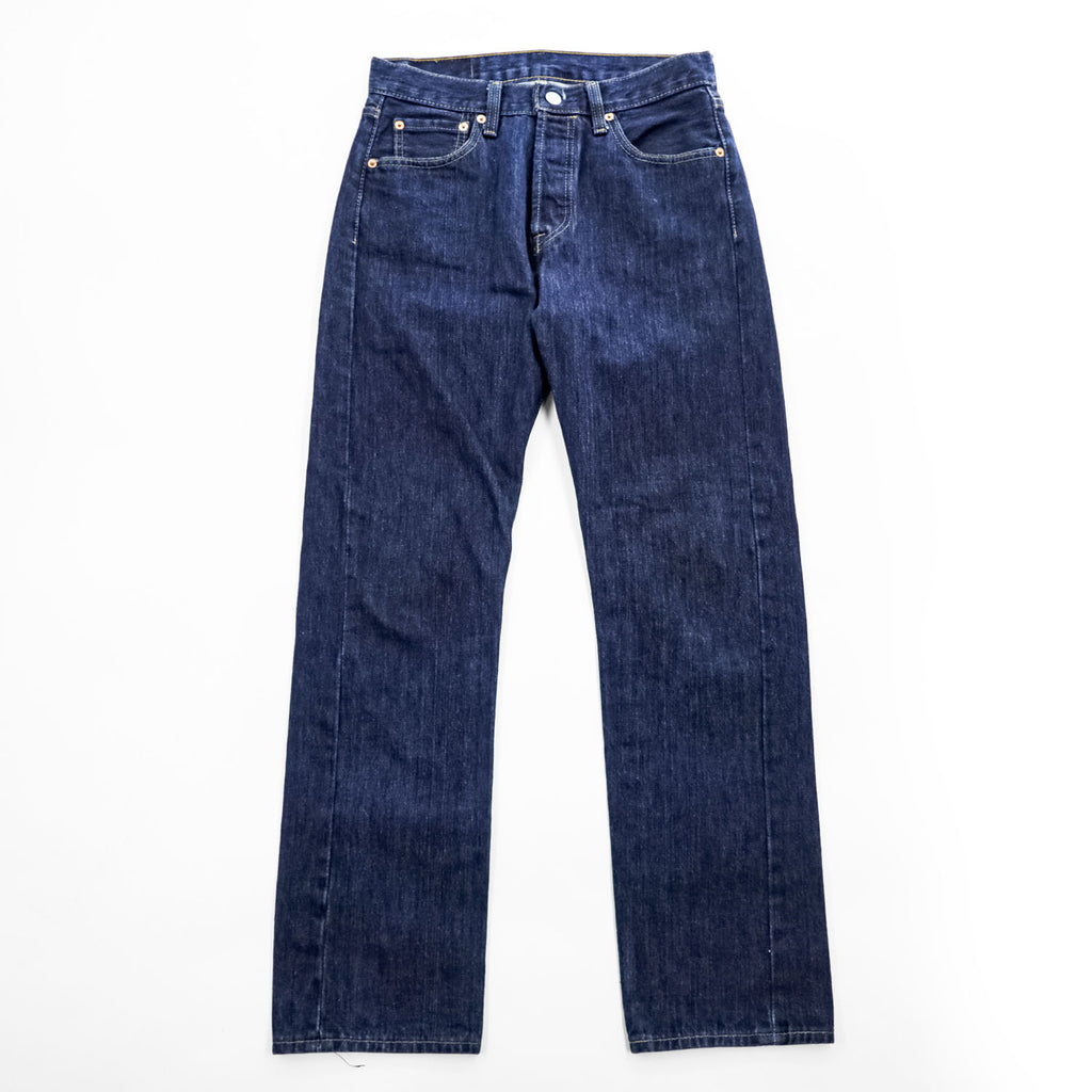 Levi Strauss 501 Denim Jeans S Dark Indigo Blue Button Fly 00501-0115
