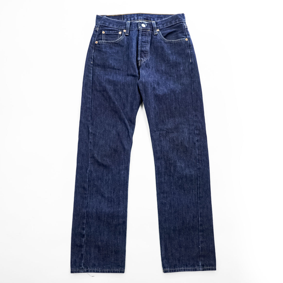 Levi Strauss 501 Denim Jeans S Dark Indigo Blue Button Fly 00501-0115