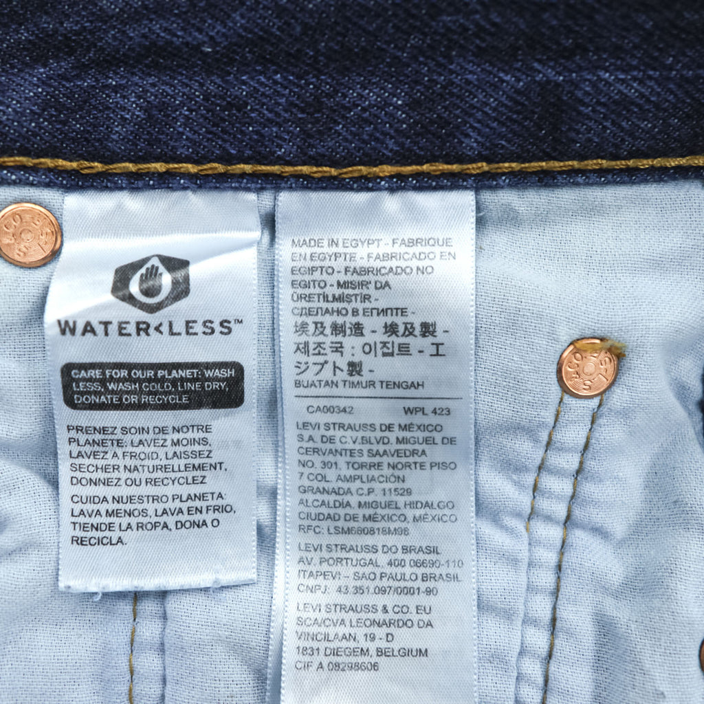 Levi Strauss 501 Denim Jeans S Dark Indigo Blue Button Fly 00501-0115