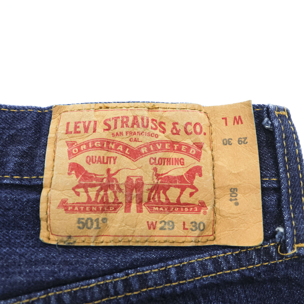 Levi Strauss 501 Denim Jeans S Dark Indigo Blue Button Fly 00501-0115