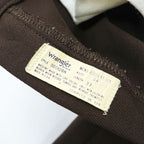 70s Wrangler Wrancher 00082BN Made in USA Brown Bootcut Pants W34 L33