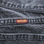 RUSTLER (Wrangler) ブラックデニムパンツ ジーンズ M コットン 87619CB