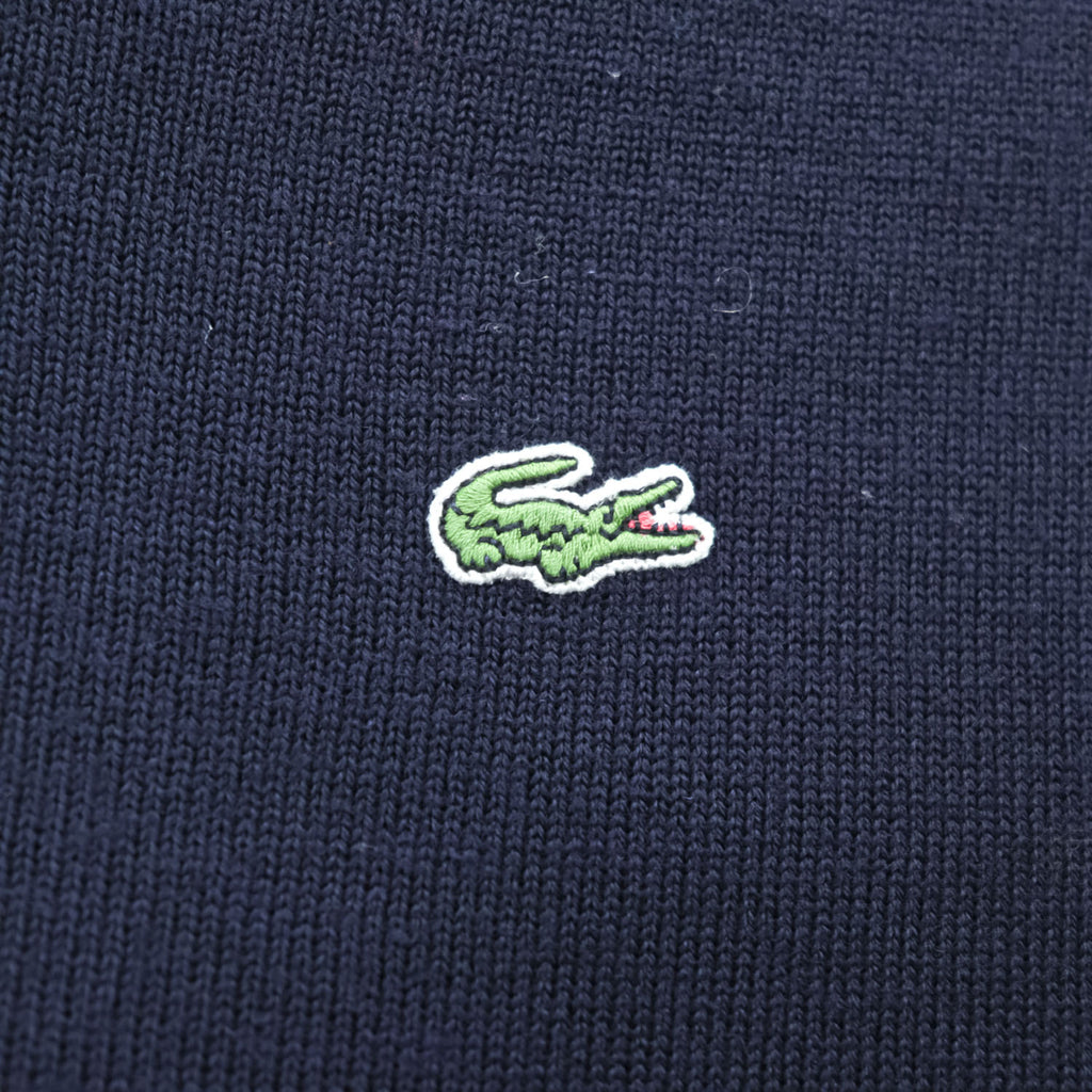 LACOSTE 90年代 ヴィンテージ Vネックニット セーター XL ネイビー ワニロゴ