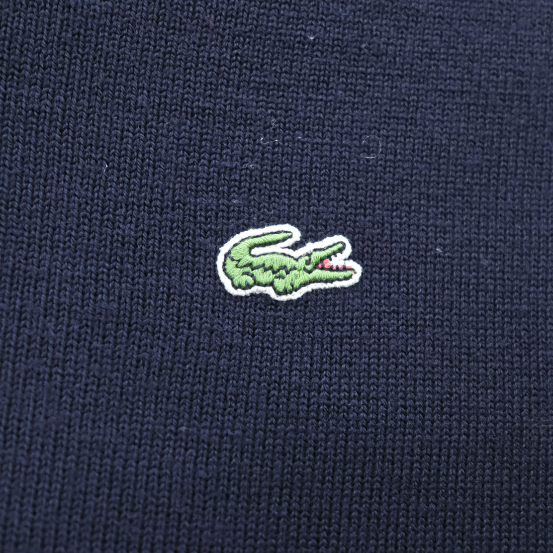 LACOSTE 90年代 ヴィンテージ Vネックニット セーター XL ネイビー ワニロゴ