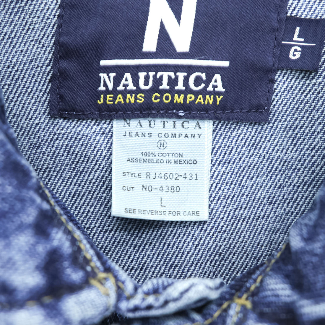 NAUTICA JEANS COMPANY 00年代 デニムジャケット Gジャン L インディゴ ブルー RJ4602-431