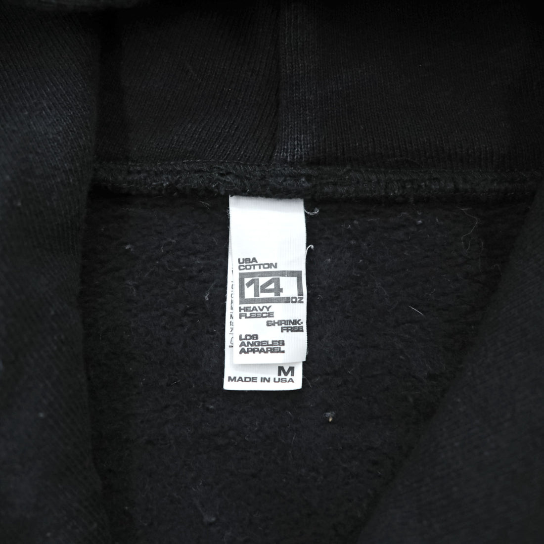 LOS ANGELES APPAREL プルオーバー パーカー USA製 14OZ HEAVY FLEECE M ブラック 裏起毛