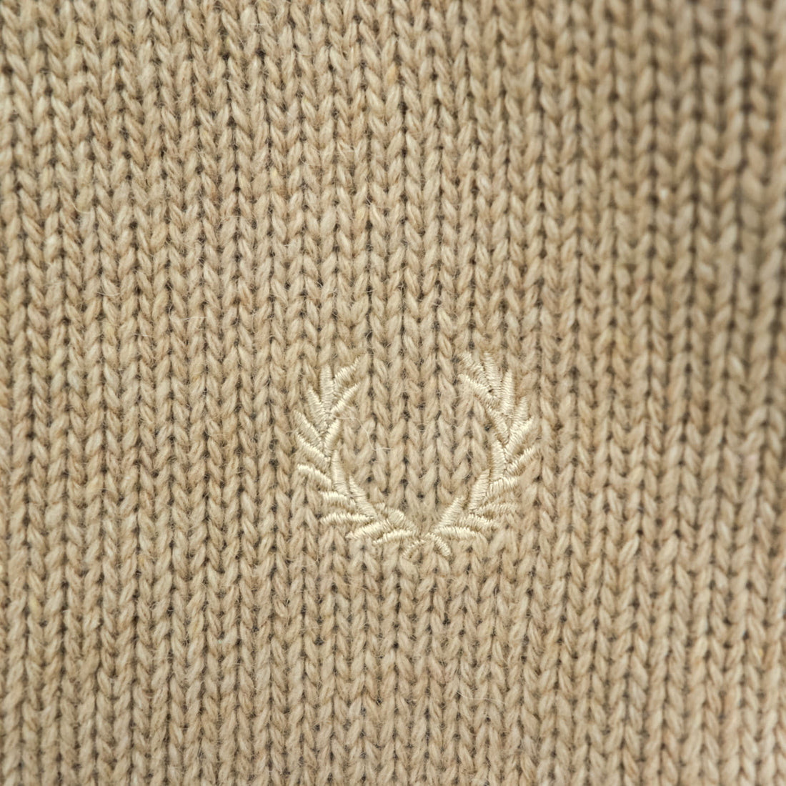FRED PERRY エルボーパッチ ショールカラー ニット カーディガン L ベージュ ブラウン