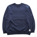 carhartt クルーネック 前V スウェット トレーナー L ネイビー 裏起毛 LOOSE FIT TS0124-M