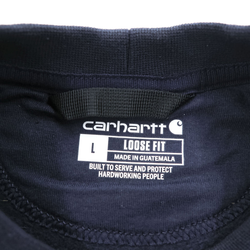 carhartt クルーネック 前V スウェット トレーナー L ネイビー 裏起毛 LOOSE FIT TS0124-M