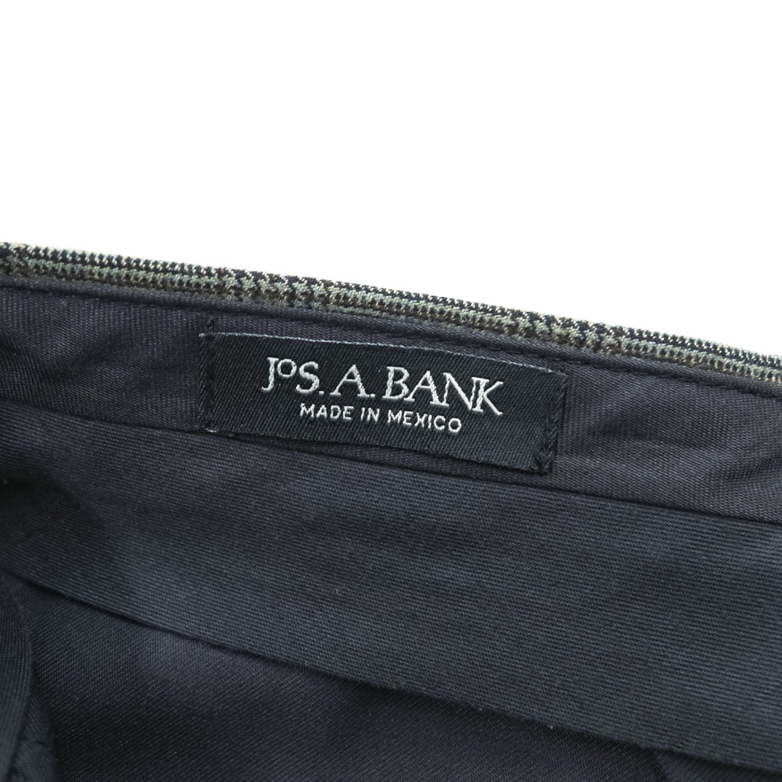 JOS.A.BANK グレンチェック ワイド 2タック スラックス パンツ L グレー プリーツ ダブルカフス サスペンダーボタン