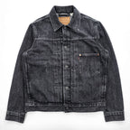 Levi's 大戦モデル 1st タイプ ビッグE デニム トラッカージャケット Gジャン S ブラック TYPE 1 短丈 ビッグサイズ シンチバック ダブルプリーツ PREMIUM A3174-0000