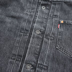 Levi's 大戦モデル 1st タイプ ビッグE デニム トラッカージャケット Gジャン S ブラック TYPE 1 短丈 ビッグサイズ シンチバック ダブルプリーツ PREMIUM A3174-0000