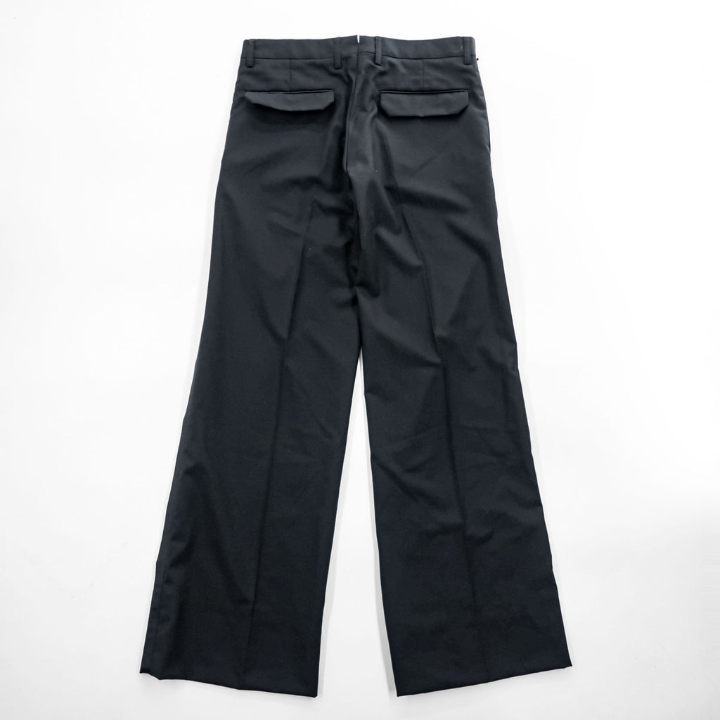 THE RERACS 日本製 タキシードパンツ ワイドスラックス S ブラック サイドライン STUDIOUS取扱い