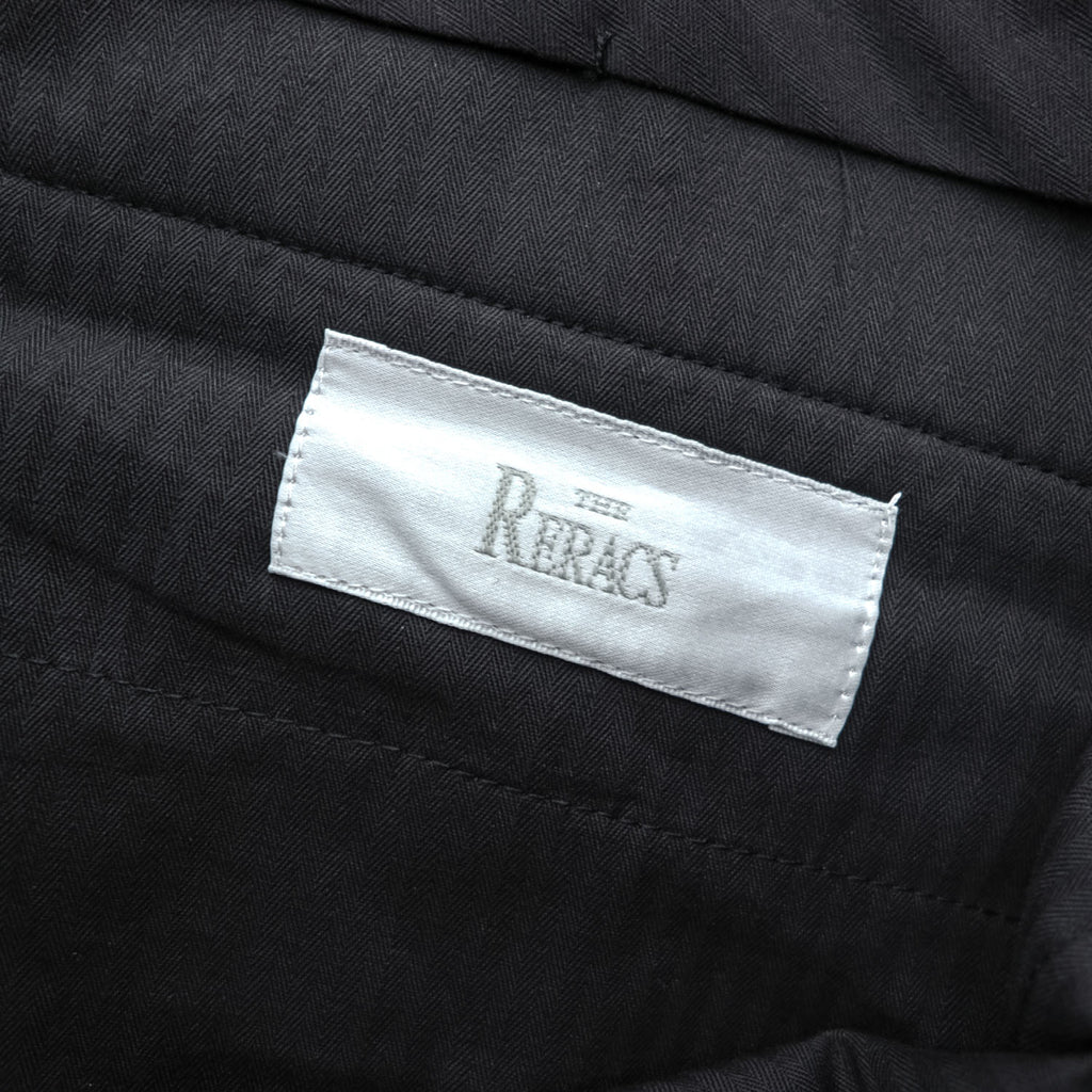 THE RERACS 日本製 タキシードパンツ ワイドスラックス S ブラック サイドライン STUDIOUS取扱い