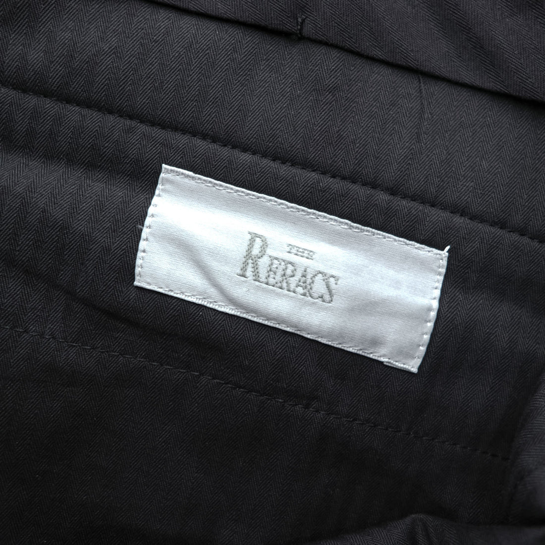 THE RERACS 日本製 タキシードパンツ ワイドスラックス S ブラック サイドライン STUDIOUS取扱い