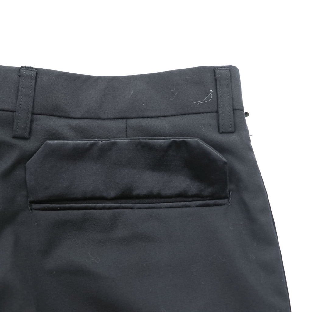 THE RERACS 日本製 タキシードパンツ ワイドスラックス S ブラック サイドライン STUDIOUS取扱い