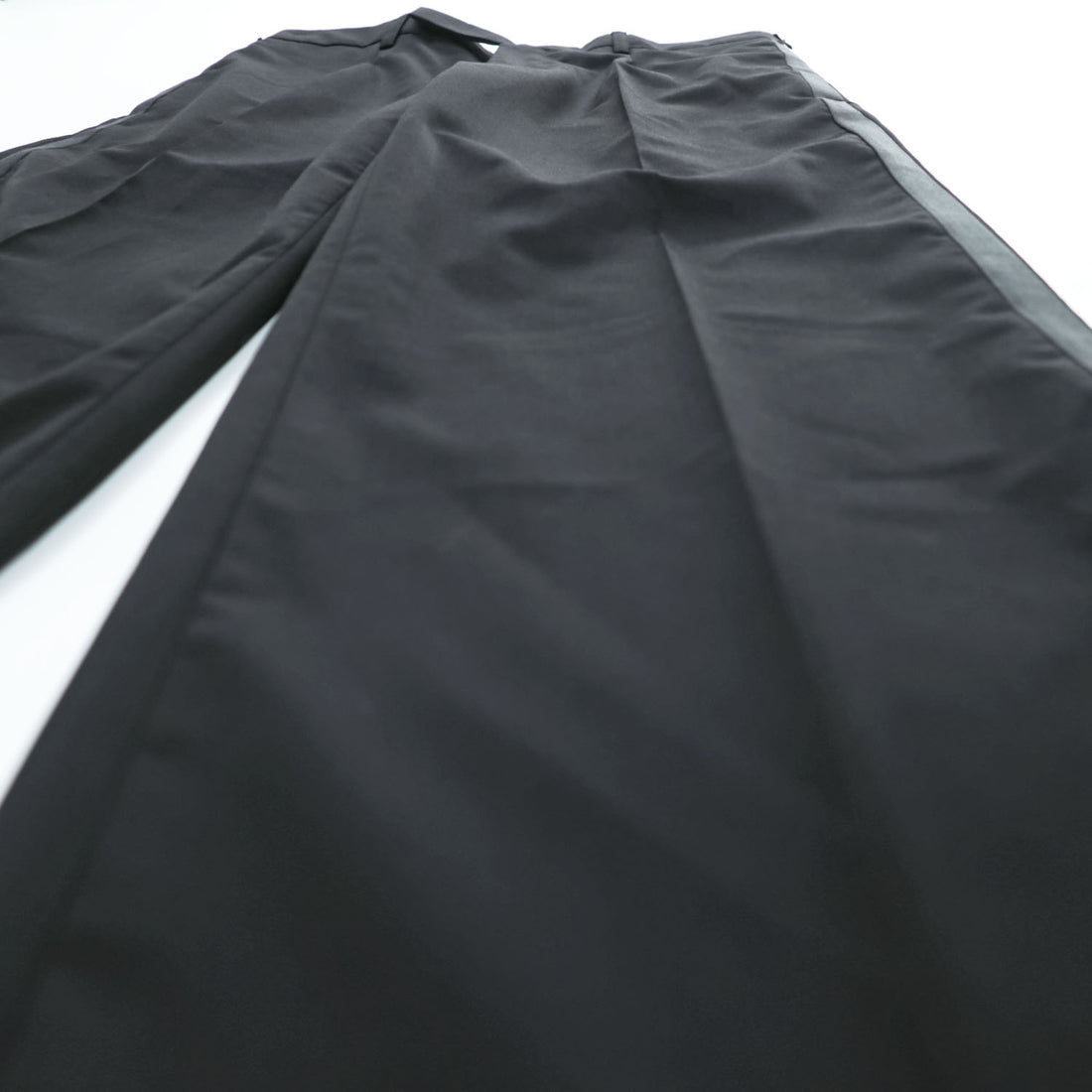THE RERACS 日本製 タキシードパンツ ワイドスラックス S ブラック サイドライン STUDIOUS取扱い