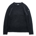 Schott NYC コットン リブニット ラグラン セーター M ブラック GANGSTAR 3