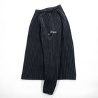 Schott NYC コットン リブニット ラグラン セーター M ブラック GANGSTAR 3