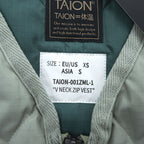 TAION V NECK ZIP VEST Down Vest Dark Sage Green Size S 2024FW