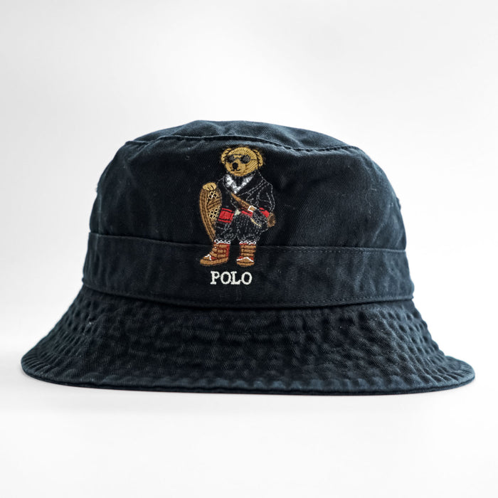 Polo Ralph Lauren ポロベア 刺繍 コットンツイル バケットハット ブラック