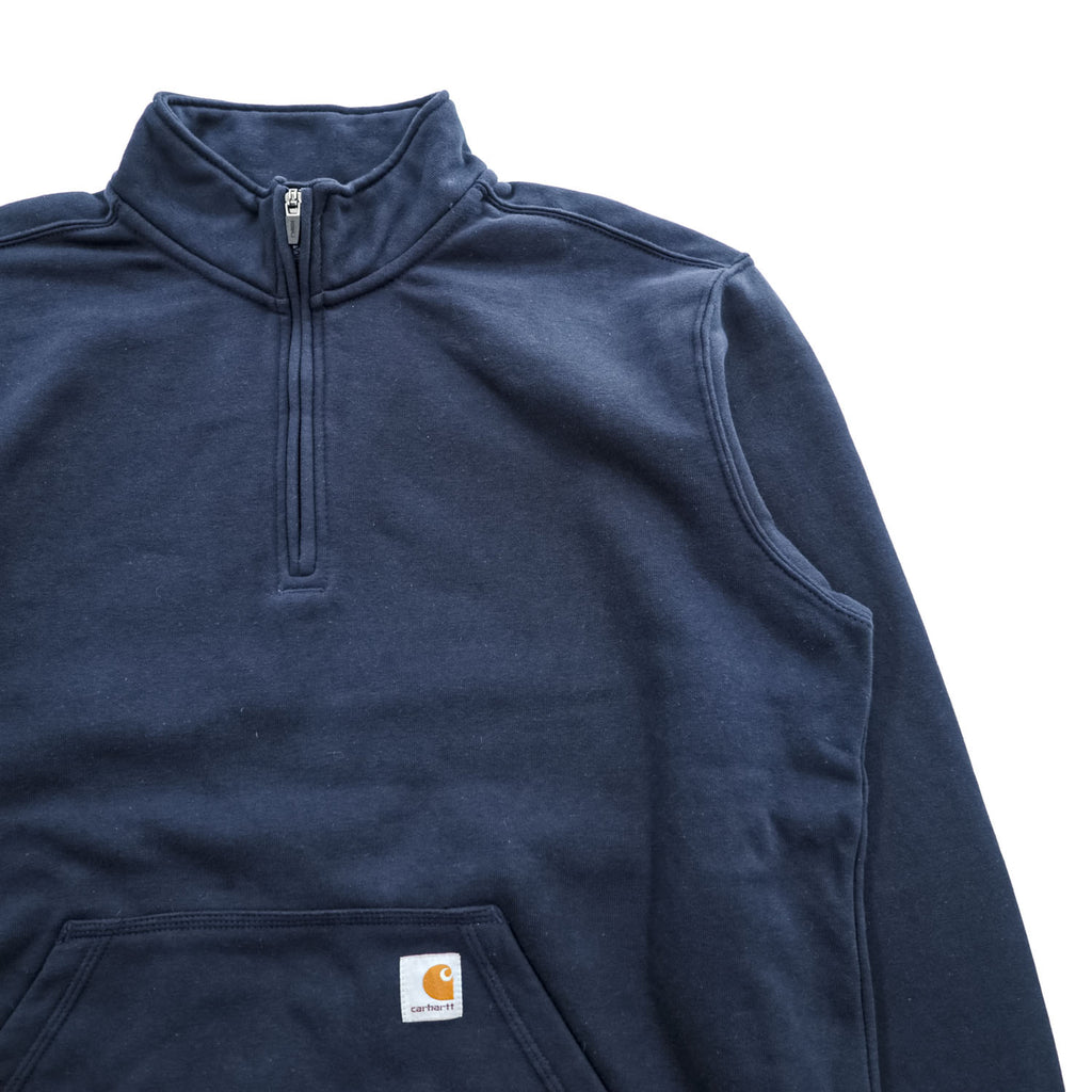 carhartt ハーフジップ スウェット トレーナー XL ネイビー 裏起毛 ビッグサイズ LOOSE FIT TS5294-M