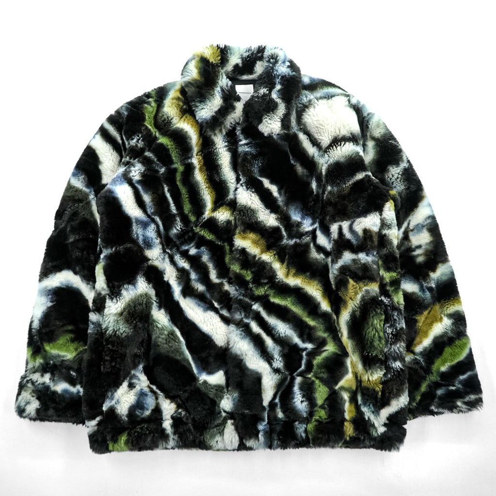 Sasquatchfabrix. 日本製 ファーコーチジャケット L マルチカラー フェイクファー FUR COACH JACKET ドローコード 21AW-JKH-003