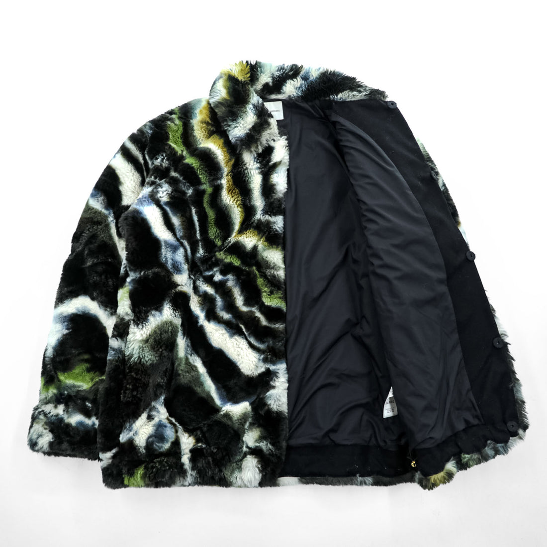 Sasquatchfabrix. 日本製 ファーコーチジャケット L マルチカラー フェイクファー FUR COACH JACKET ドローコード 21AW-JKH-003