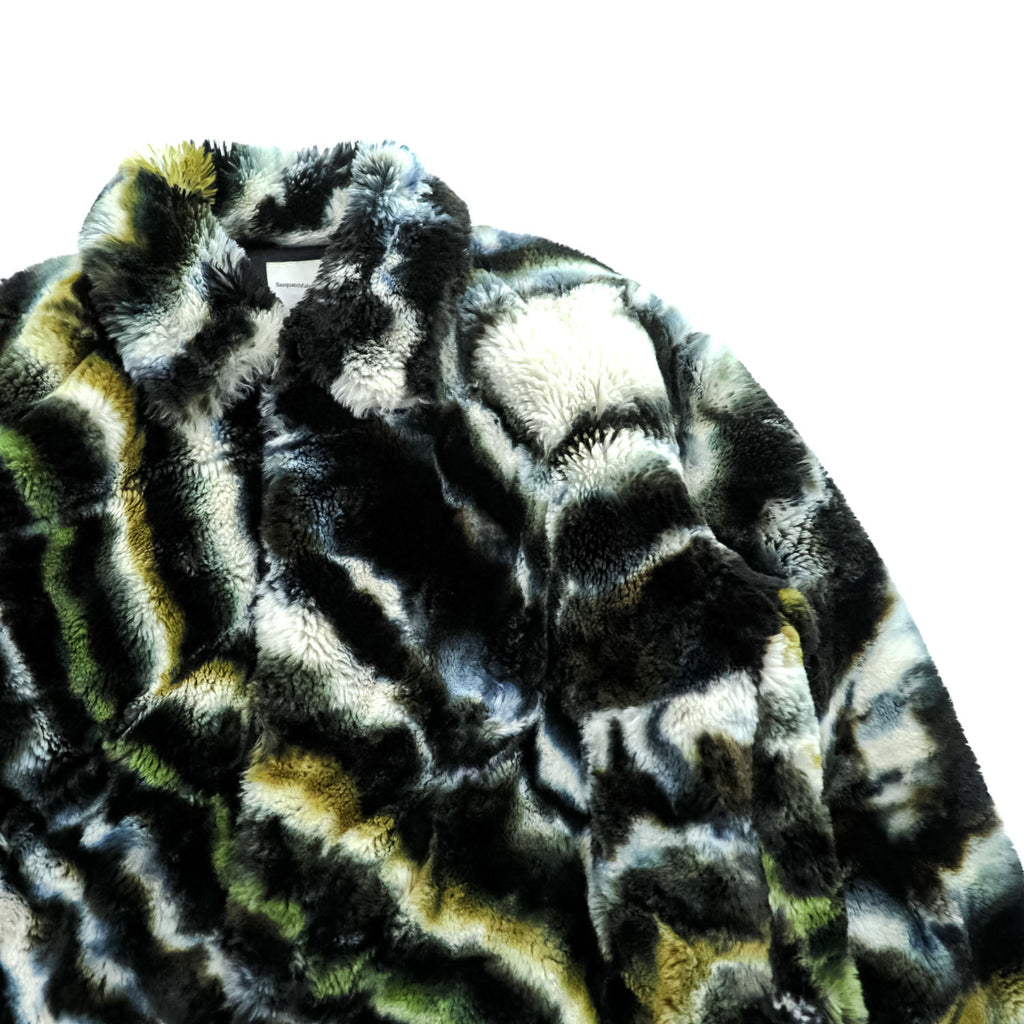Sasquatchfabrix. 日本製 ファーコーチジャケット L マルチカラー フェイクファー FUR COACH JACKET ドローコード 21AW-JKH-003