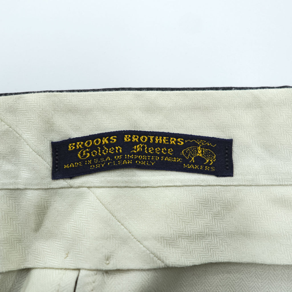 Brooks Brothers GOLDEN FLEECE 70年代 USA製 ヴィンテージ スラックス パンツ L グレー  ロケットTALON