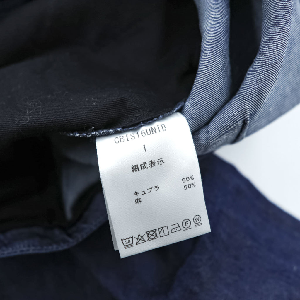 CLASS ( POOL BY CLASS ) 日本製 キュプラリネン ワイドパンツ M インディゴ ブルー 裾ベルト CBIS16UNIB