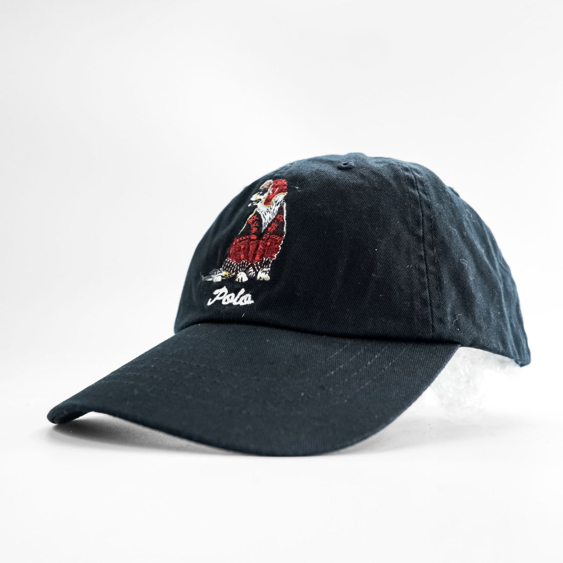 Polo Ralph Lauren 刺繍 コットンツイル キャップ ONE アジャスターベルト ブラック 犬