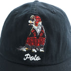 Polo Ralph Lauren 刺繍 コットンツイル キャップ ONE アジャスターベルト ブラック 犬