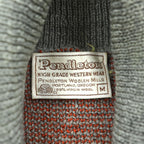 PENDLETON 70年代 ヴィンテージ ショールカラー ニットカーディガン M グレー 白タグ ネイティブ柄
