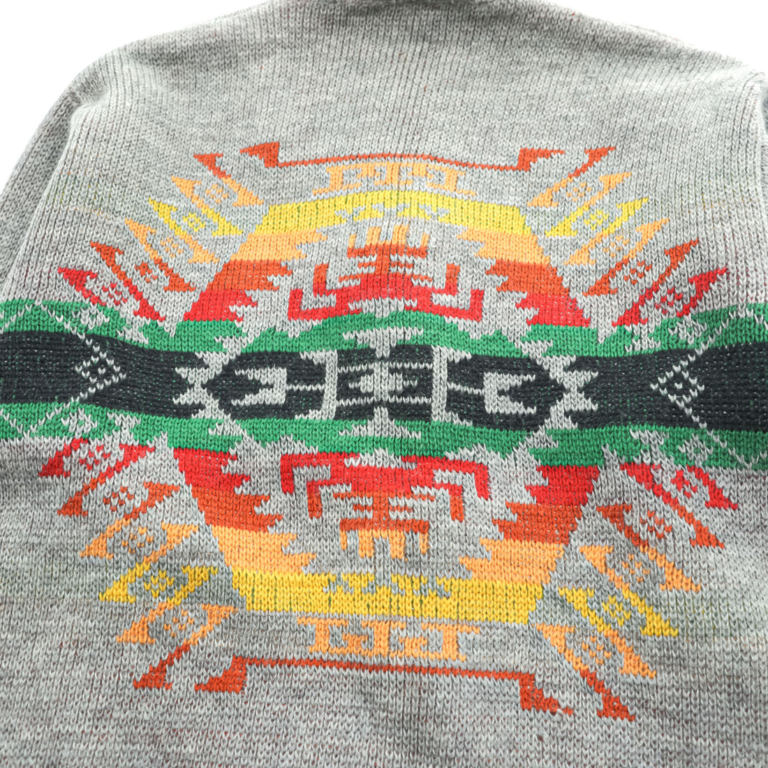 PENDLETON 70年代 ヴィンテージ ショールカラー ニットカーディガン M グレー 白タグ ネイティブ柄