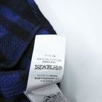 Polo Ralph Lauren ウールチェック シャツジャケット M ブルー ブラック 襟コーデュロイ チンストラップ
