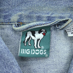 BIG DOGS 90年代 ヴィンテージ デニムジャケット Gジャン M バッグロゴ 刺繍 BAD DOG ATTITUDE IS EVERYTHING 短丈