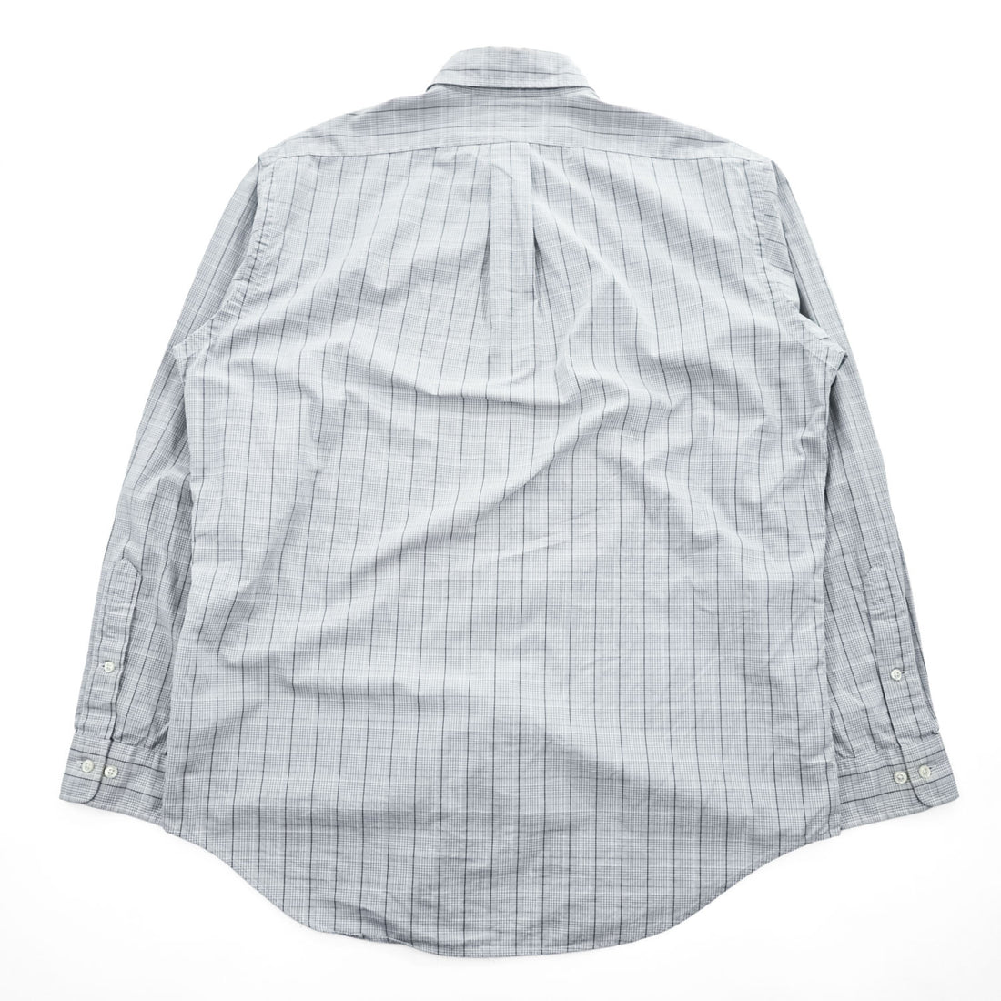 90s Ralph Lauren Yarmouth Gray Plaid Button-Down Long Sleeve Shirt 15 1/2-34/35