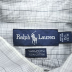 90s Ralph Lauren Yarmouth Gray Plaid Button-Down Long Sleeve Shirt 15 1/2-34/35