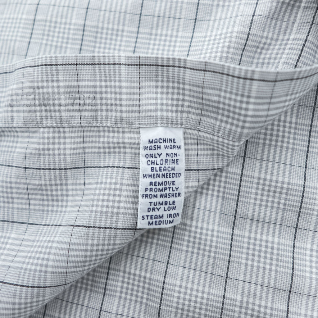 90s Ralph Lauren Yarmouth Gray Plaid Button-Down Long Sleeve Shirt 15 1/2-34/35