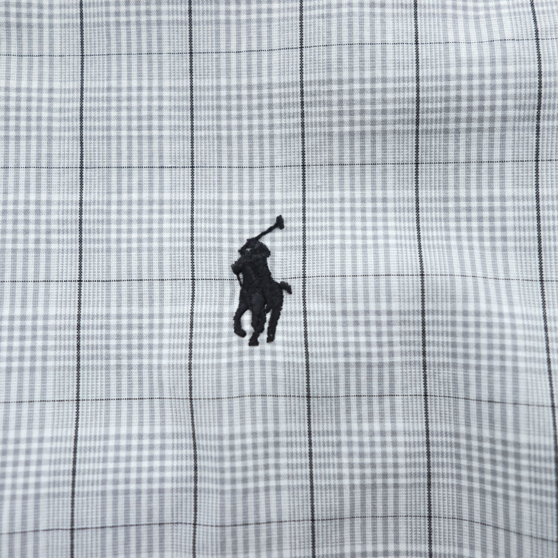90s Ralph Lauren Yarmouth Gray Plaid Button-Down Long Sleeve Shirt 15 1/2-34/35