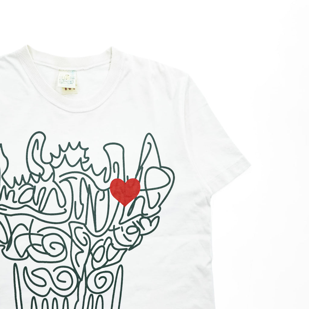 BRU NA BOINNE T-Shirt M White Double-Sided Print Single Stitch