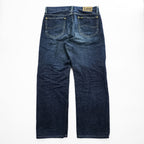 Lee 日本製 デニムパンツ ジーンズ L インディゴ ブルー RIDERS ジッパーフライ レザーパッチ LEE-382