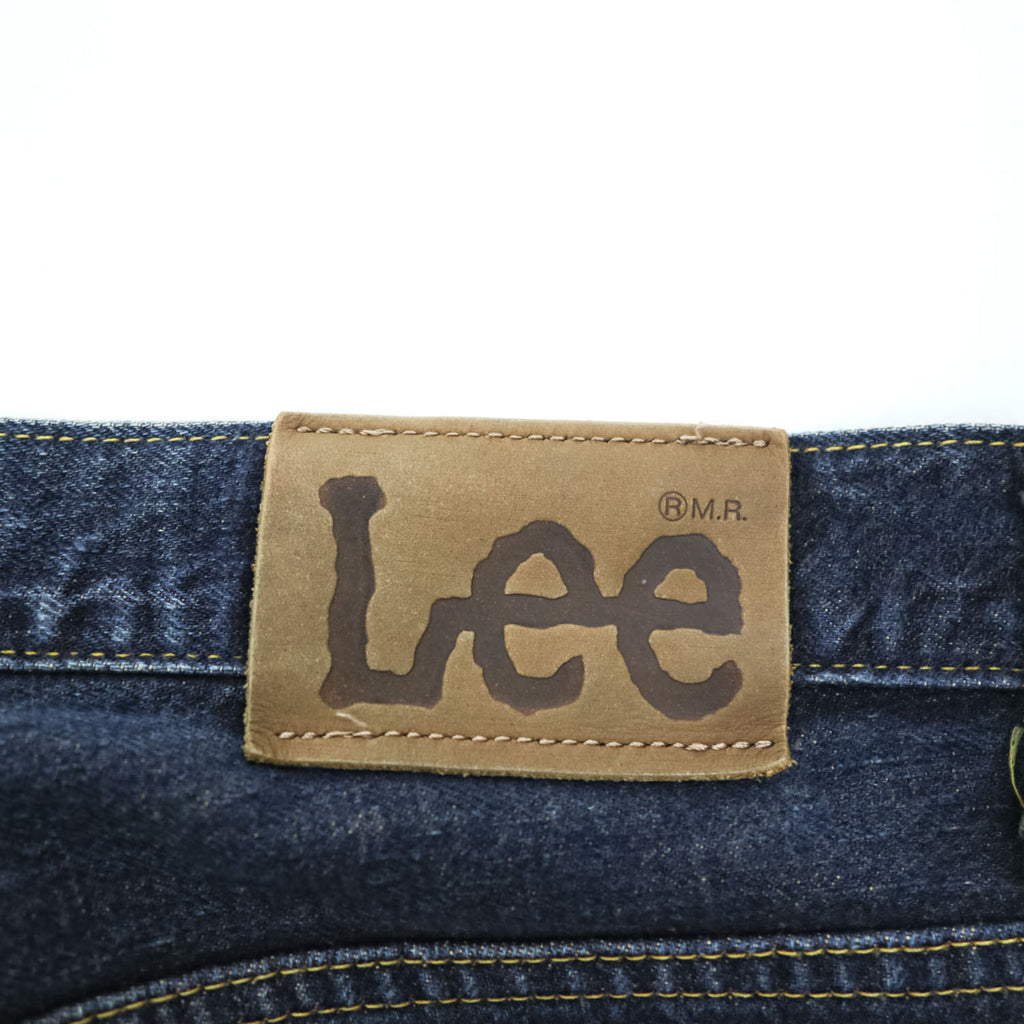 Lee 日本製 デニムパンツ ジーンズ L インディゴ ブルー RIDERS ジッパーフライ レザーパッチ LEE-382
