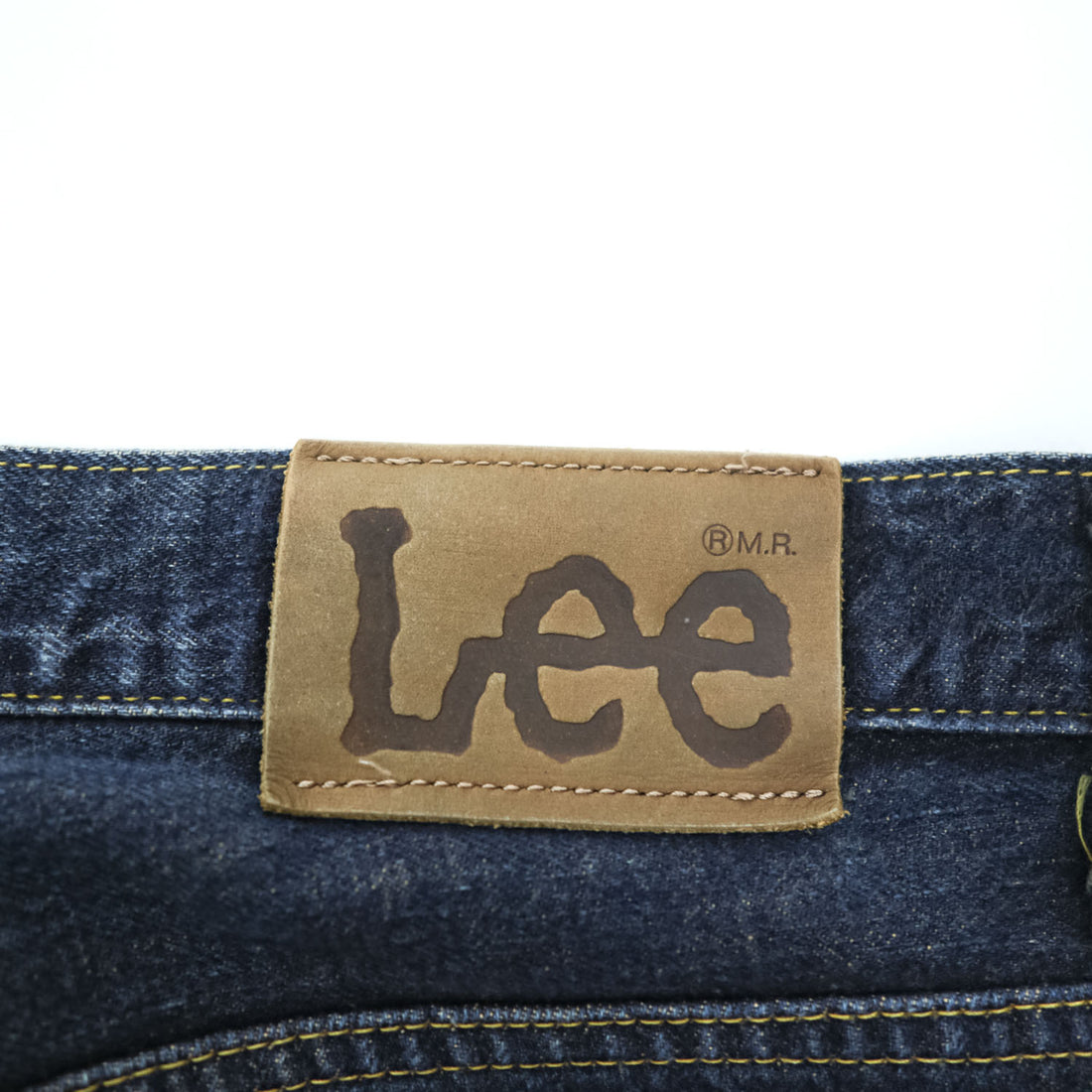 Lee 日本製 デニムパンツ ジーンズ L インディゴ ブルー RIDERS ジッパーフライ レザーパッチ LEE-382